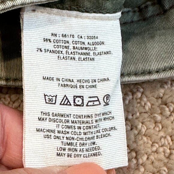 Anthropologie Pants Cargo Utility Olive Green Khaki Stretch Slim Sz 29 #OB709143 - Picture 14 of 14